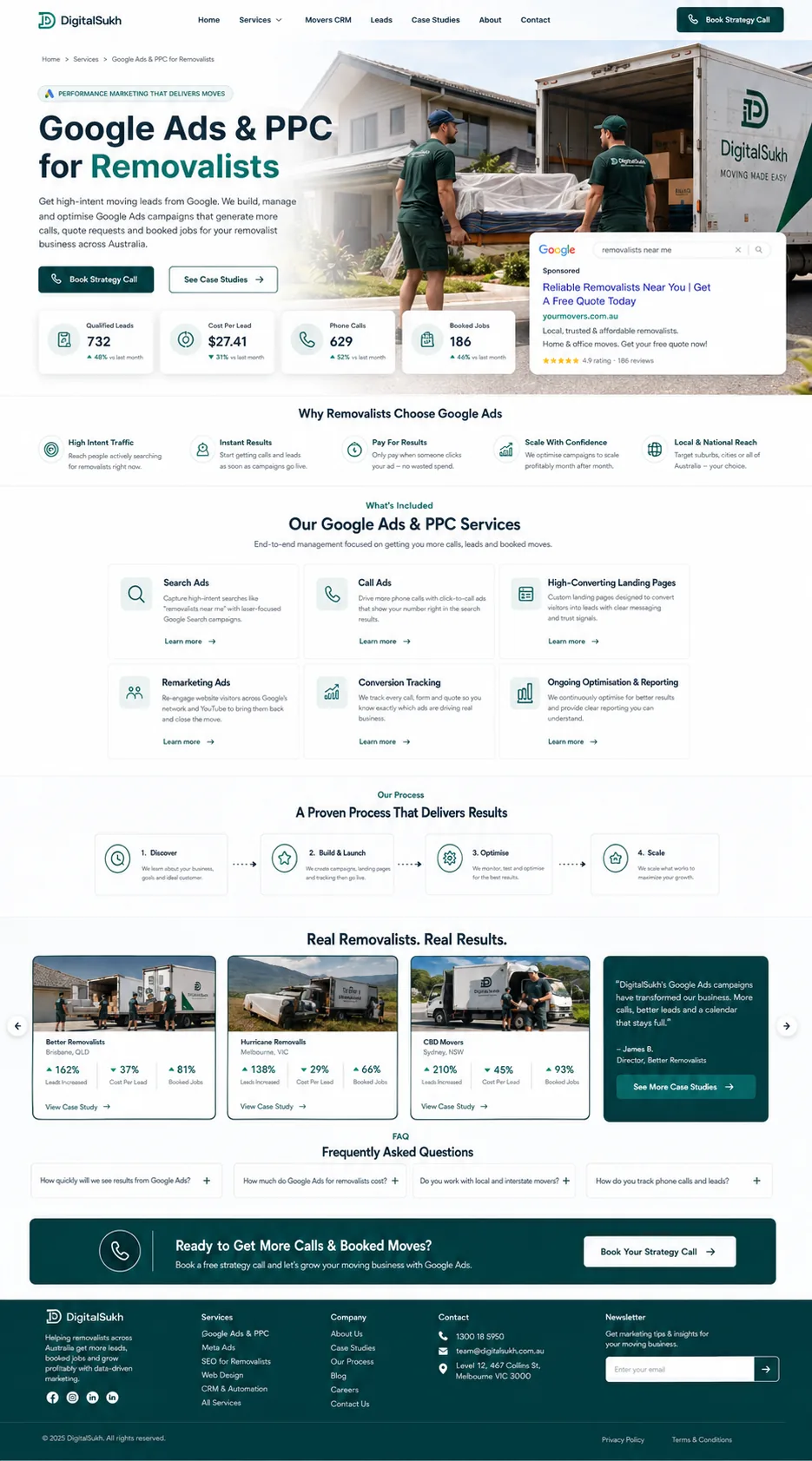 Full generated visual concept for Google Ads & PPC for Removalists